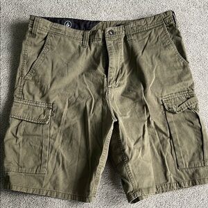 Volcom Men's Olive Cargo Shorts